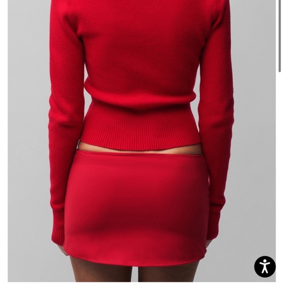 Danielle Guizio Micro Mini Stretch Skirt in Red Size M NWT - Picture 2 of 9